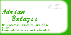 adrian balazsi business card